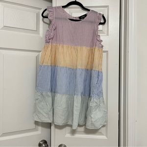 Tiered Multi Color Babydoll Tank Dress